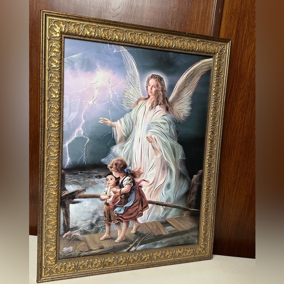 Home Interiors Other - Home interiors ornate Framed wall art Guardian Angel print